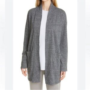 Eileen Fisher Heather Gray Open-Front Cardigan